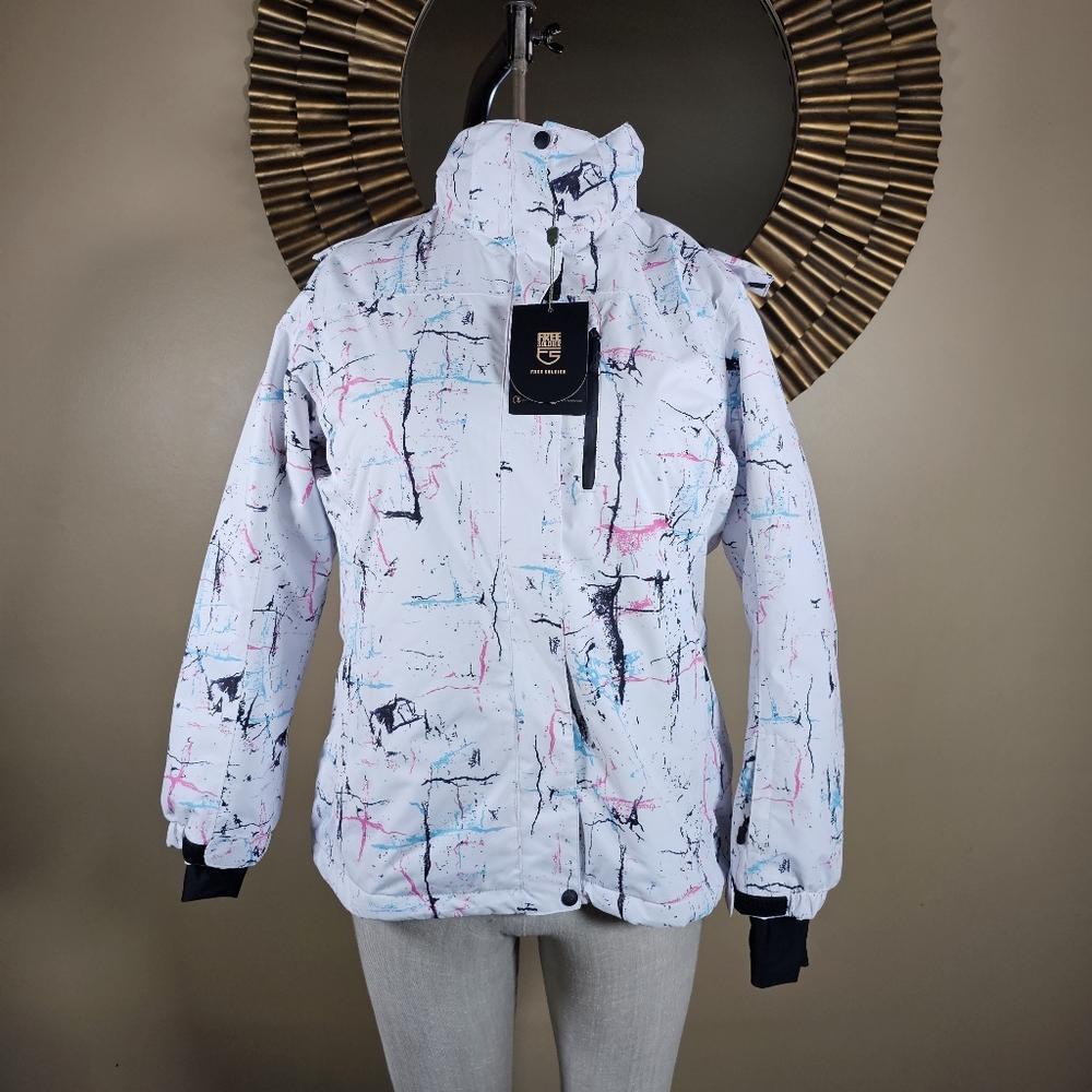 FREE SOLDIER Waterproof Ski Snow Jacket Fleece Lined Warm Winter Rain Hood 2XL